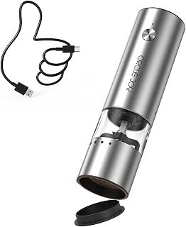 CIRCLE JOY 小型 充電式ペッパーミル 電動 ステンレス製ペッパーミル 厚さを外部で調整する 30ml容器 ミニサイズ シルバー