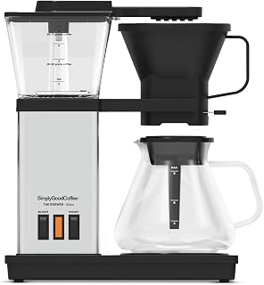 SimplyGoodCoffee Coffee Maker/Coffee Machine. 8 Cup Automatic Drip Pour Over Coffee Brewer. Easy To Use, Durable Stainless, Gold Cup Standard (Renewed)