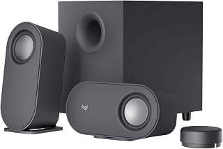 Logitech Z407 Bluetooth Computer Speakers with Subwoofer and Wireless Control, Immersive Sound, Premium Audio with Multiple Inputs, USB Speakers (Renewed)