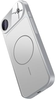 Magnetic Case for iPhone Air, Compatible with Mag--Safe Accessories, Full Camera Protection, Glossy Back Cover with Integrated Camera Island Design, Slim Shockproof Protective Phone Case (Silver)