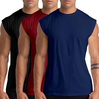 Holure Pack of 1, 3 or 5 Men's Cotton Gym Tank Tops - Sleeveless Training Tank Tops, Athletic T-shirts, Muscle Tank Tops for Workout and Bodybuilding.