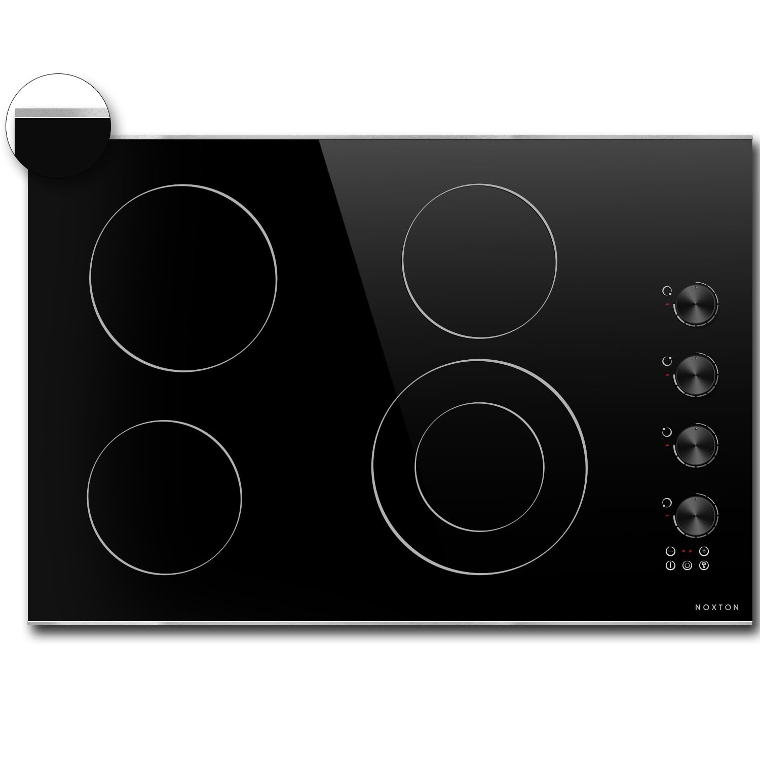 Noxton Electric Cooktop 30 Inch, Knob Control 4 Burners Electric Stove Top | Gla