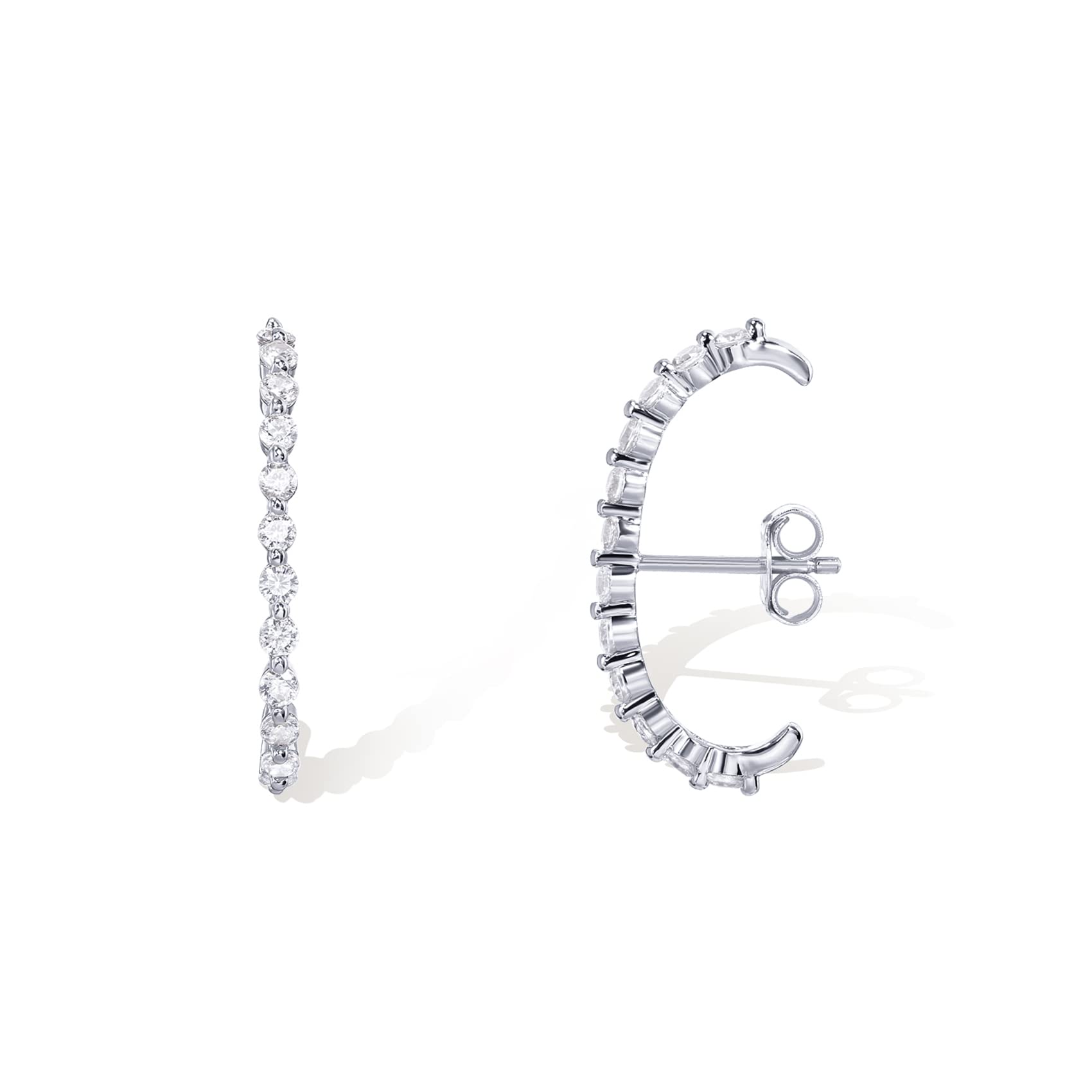 PAVOI 14K Gold Plated 925 Sterling Silver Post Minimalist Suspender Ear Cuff Ear