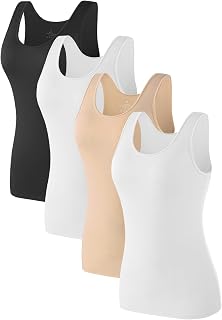 4pcs Tank Tops für Damen ärmelloses Unterhemd Schichtung Tanks