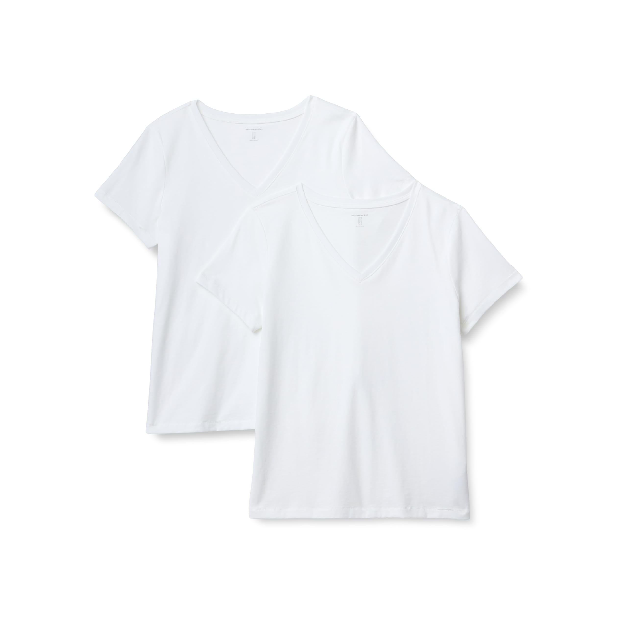 Amazon Essentials Women's Short Sleeve V-Neck T-Shirt 100% Cotton, Standard Cut