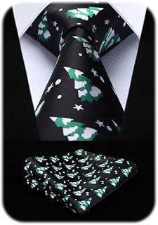 HISDERN Christmas Necktie Square Set, Men's, Branded Product, Present, Necktie Set, 40 Patterns, Funny, Christmas Accessory, Men's Gift, Christmas Tie Will be delivered next day as soon as possible)