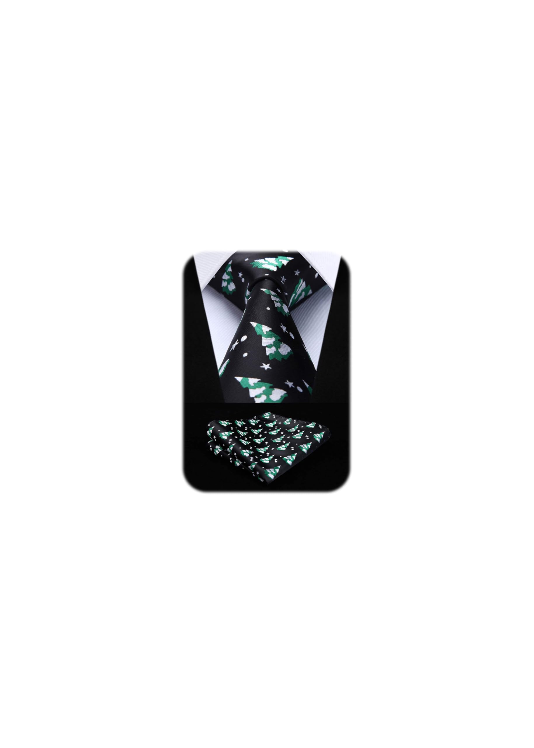 HISDERN Christmas Necktie Square Set, Men's, Branded Product, Present, Necktie S