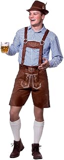 Wicked Costumes Mens Deluxe Lederhosen Costume Faux Suede - Medium | Mens Deluxe Lederhosen Authentic Bavarian Look Faux Suede Finish Ideal for Oktoberfest