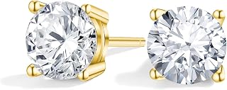 Anbamahong Moissanite Earrings Lab Created Diamond 925 Sterling Silver Stud for Men Women Jewelry Gifts