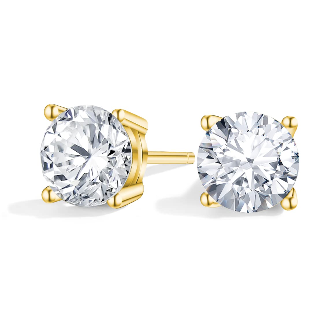 Anbamahong Moissanite Earrings Lab Created Diamond 925 Sterling Silver Stud for 