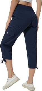 Huayuzh womens cargo cropped pants 3/4 pants summer cargo pants lightweight breathable athletic casual outdoor pants