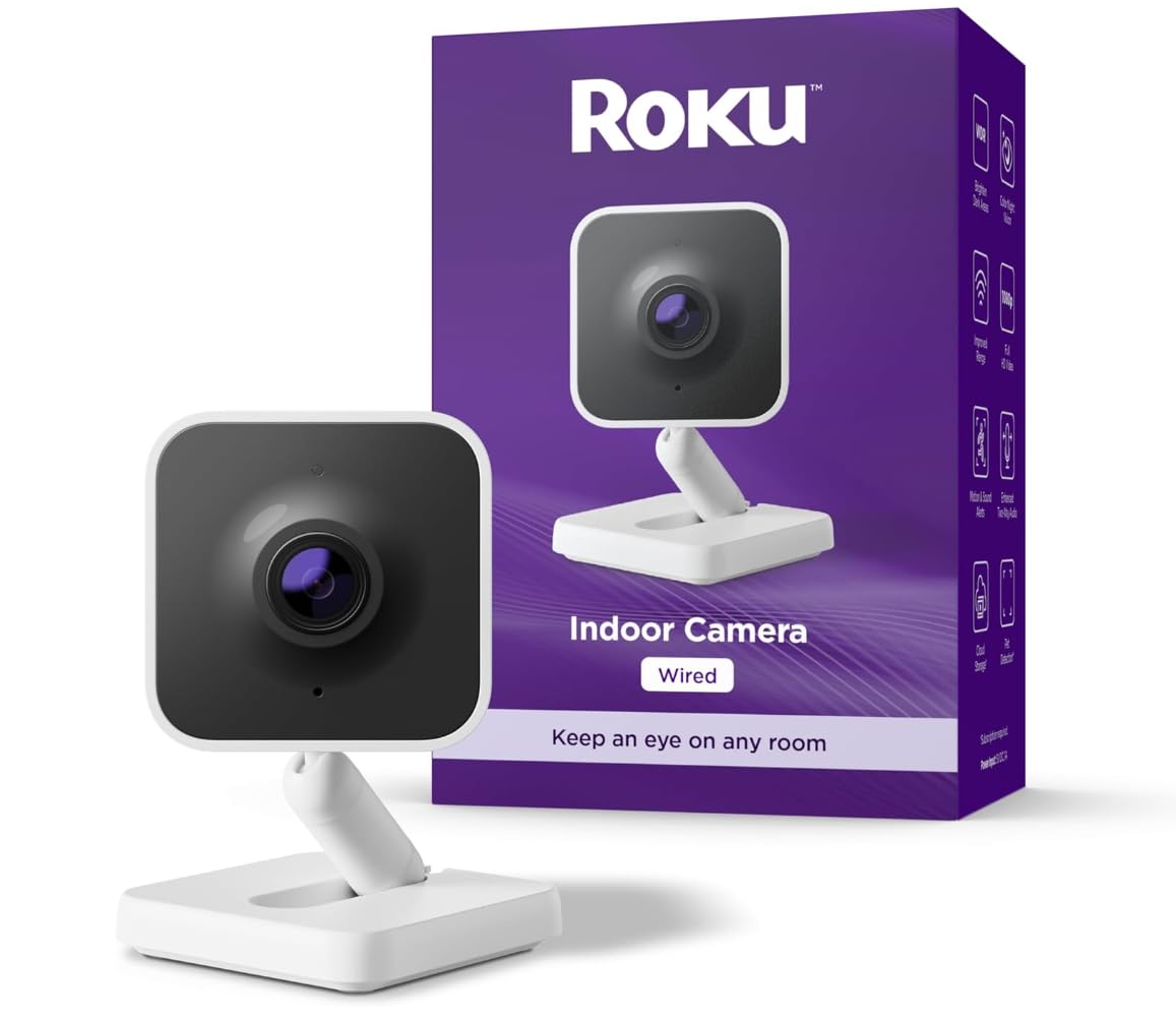 Roku Indoor Camera SE - Home Security - 1-Pack - Wired Security Camera & Pet Mon