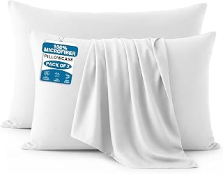 Moonlight Bedding White Pillow Cases 2 Pack (50 x 75cm) Microfibre