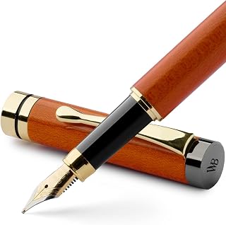 Wordsworth & Black Bamboo Wood Fountain Pen Set for Writing, Medium Nib