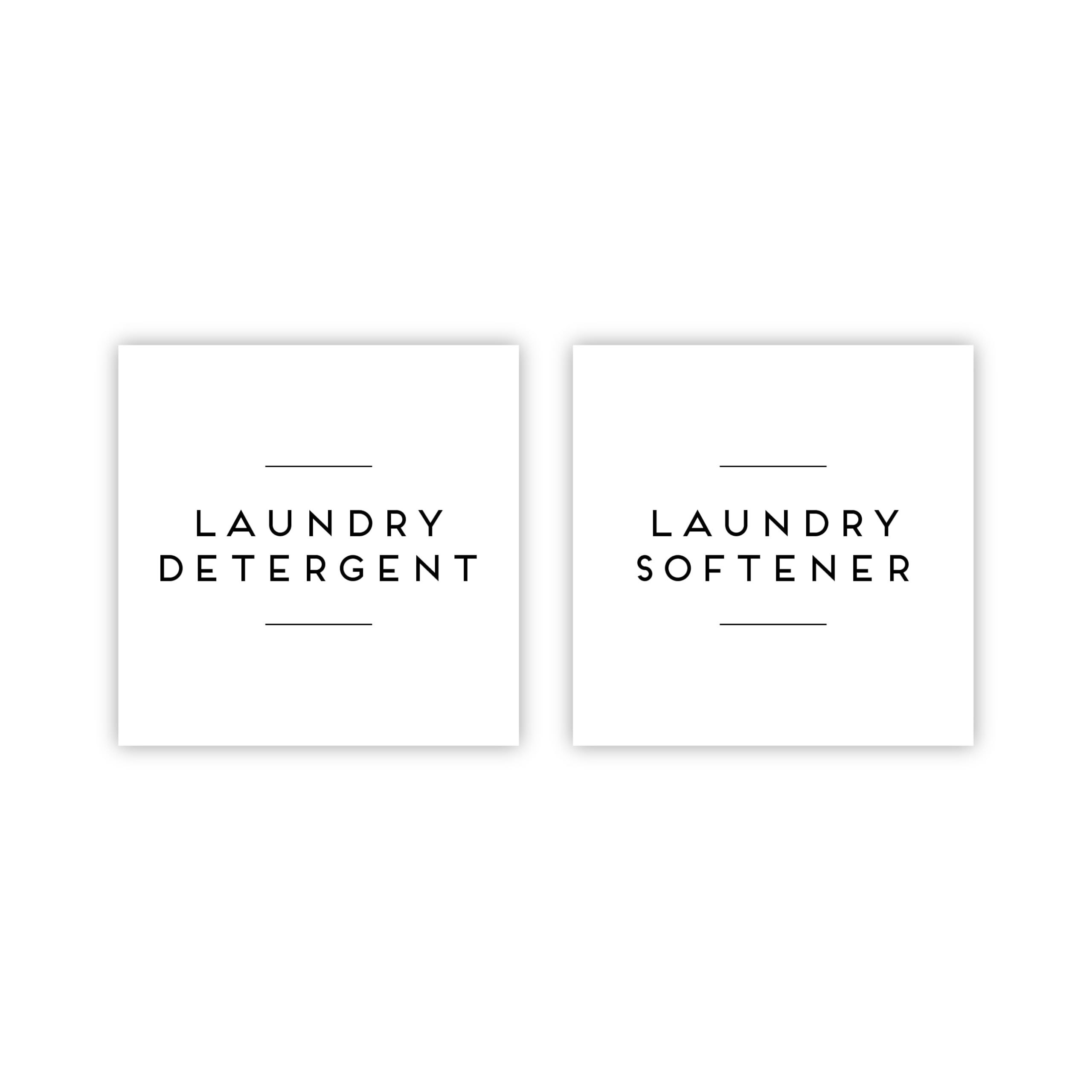 Set of 2 Labels Laundry Detergent & Laundry Softener, White Square Labels for yo
