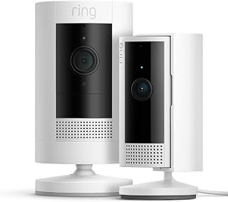 Ring Outdoor Camera with Battery (Stick Up Cam) + Amazon Indoor Camera | HD WiFi Surveillance Camera with Two-Way Communication | Ring Protect 30 Days Free