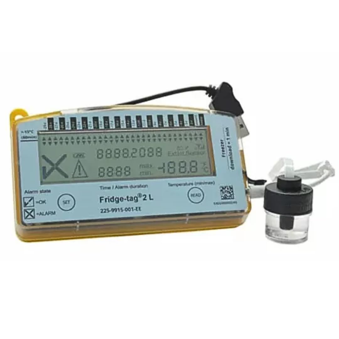 Fridge-tag 2L Vaccine Freezer Data Logger with NIST Traceable Probe | Glycol-buf