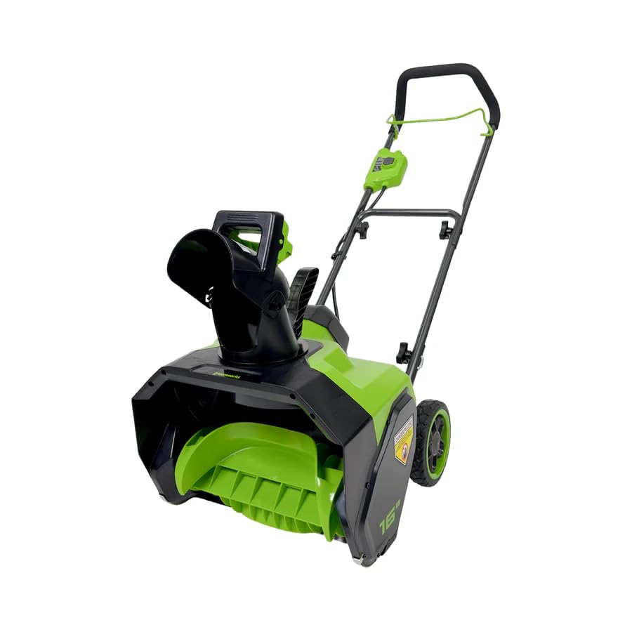 Greenworks 48V (24V x 2) 16" Cordless Snow Blower Thrower, Led Lights&180° Adjus