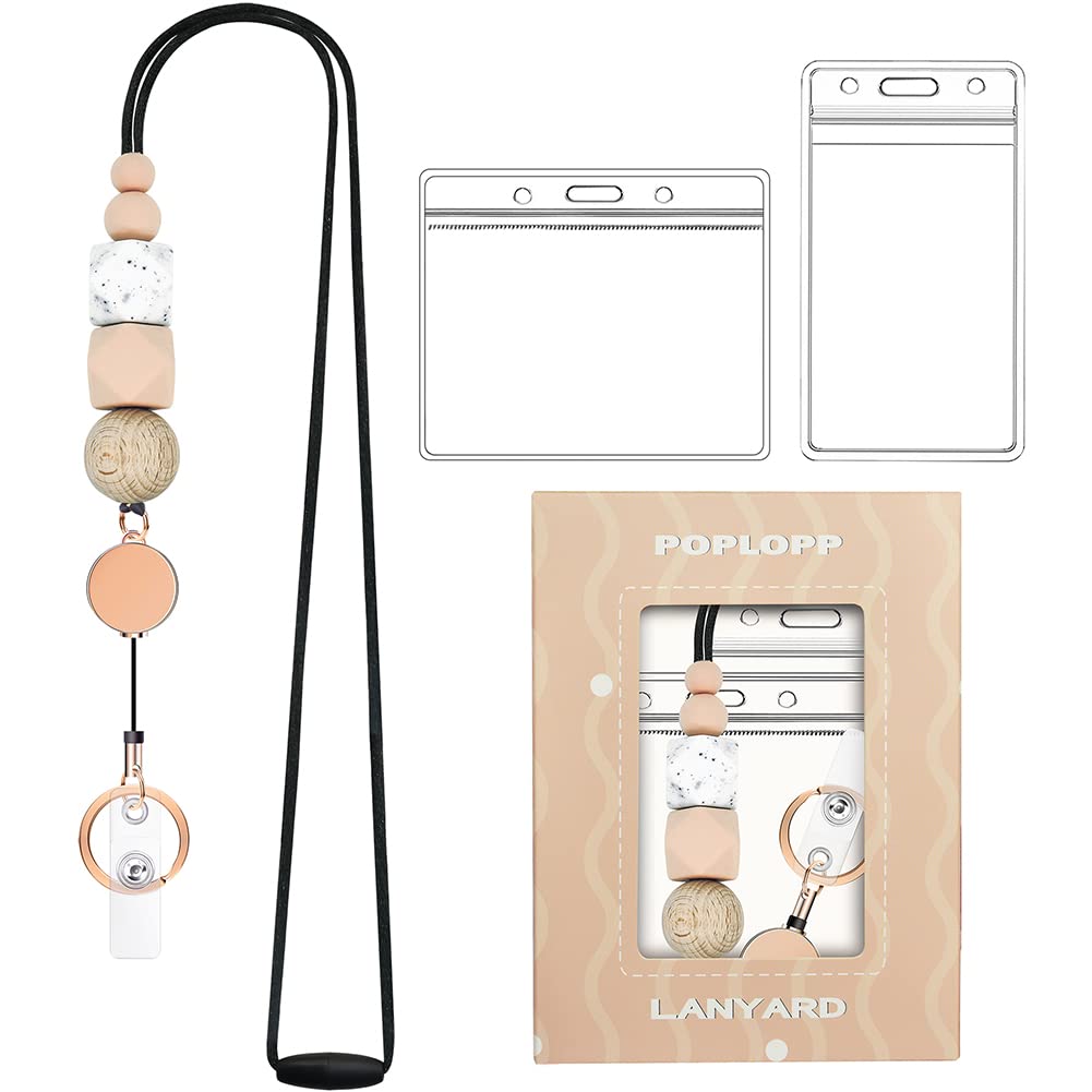Retractable Lanyards for ID Badges and Keys with 2 Waterproof Card Holders | Cut