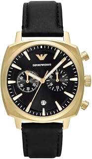 Emporio Armani Men's Watch, Quartz Chronograph Movement and 40 mm Case with Stainless Steel or Leather Strap