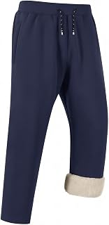 Gihuo Mens Warm Fleece Pants Sherpa Fleece Lined Jogger Sweatpants