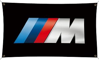 Racing Car Flags 3x5 Ft, Double Printed M Flag Car Banner With UV Fade Proof (4 Grommets) for Man Cave Guys