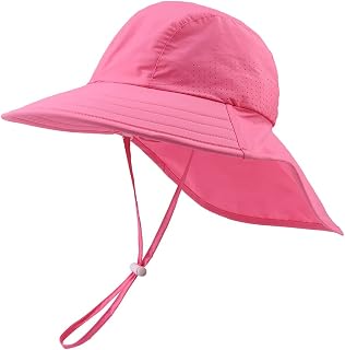 Zsedrut Toddler Summer Hat with Neck Flap Waterproof Kids Swim Hat Baby UV Protection Sun Hats Beach Cap for Boys Girls