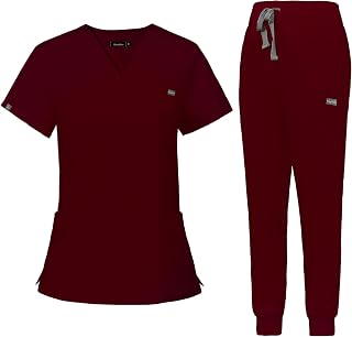 VIAOLI Scrubs for Women Set Scrub Top &Jogger Pant Workwear Clinical Modern Athletic Suit Medical Uniforms