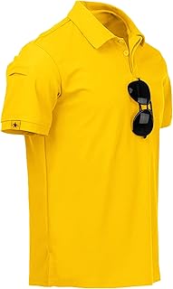 JACKETOWN Men Polo Shirt Short Sleeve Breathable Tennis Shirt Summer Tshirts Men Button Front Polo Shirts Casual Sport Shirt Basic Regular-Fit Golf