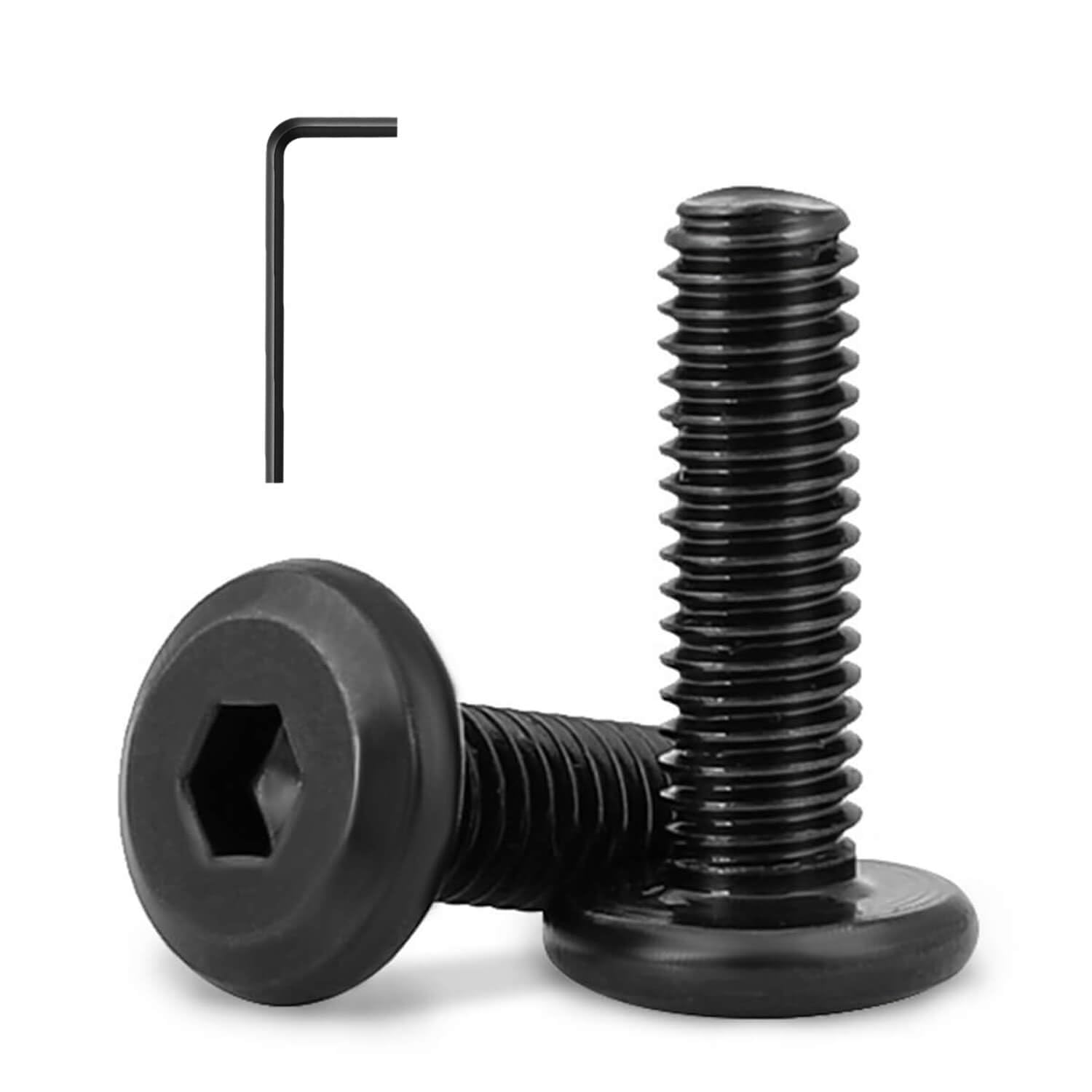 1/4-20 x 1 (25 Pack) Flat Head Hex Socket Cap Screws Bolts, Black Oxide 304 Stai