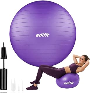 Edifit, Pregnancy Ball, 55, 65 and 75, Swiss Ball, Gym, Pilates, Inflator Included, Fitness Material, Gymnastics, Yoga Accessories