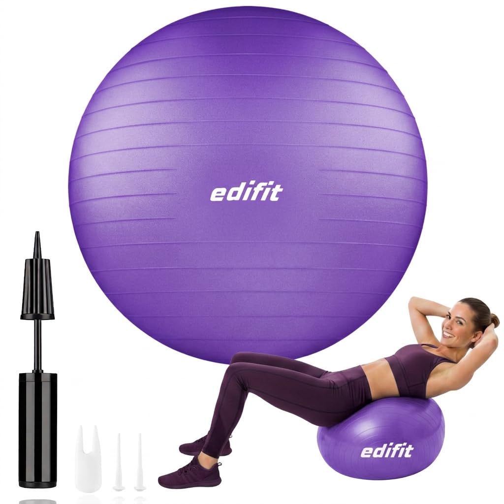 Edifit, Pregnancy Ball, 55, 65 and 75, Swiss Ball, Gym, Pilates, Inflator Includ