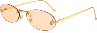 Dollger Trendy Rimless Oval Sunglasses Women Men Retro Y2K Glasses Small Diamond Frame 90s Metal Designer Shades