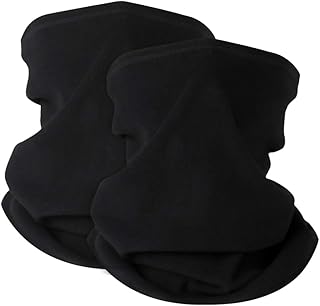 KGC 2 Pack Winter Neck Warmer Gaiter,Soft Fleece Windproof Face Cover Mask Scarf Bandana for Men & Women Outdoor Sports