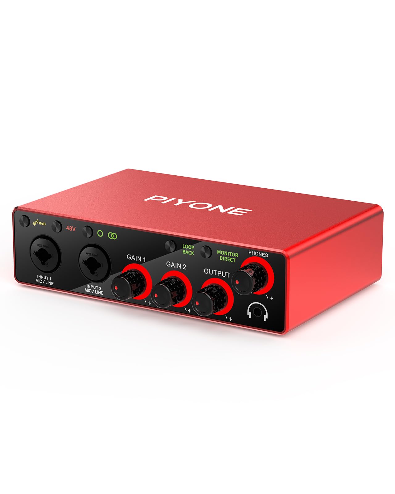 PIYONE Audio Interface, 2X2 24-bit/192kHz Interface for High-Fidelity, Studio Qu