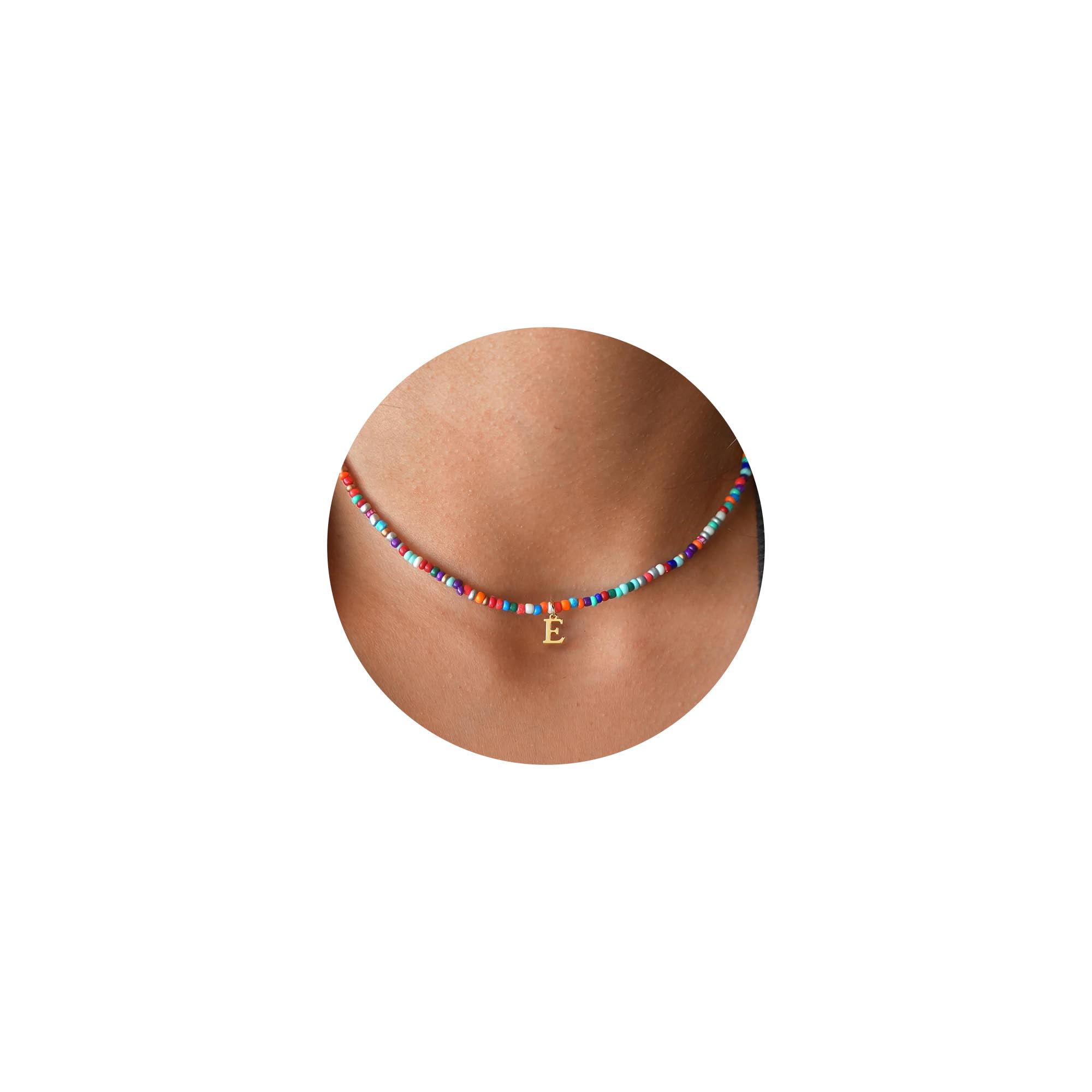 Yoosteel Stocking Stuffers for Kids Teen Girl Gift, Beaded Initial Necklace | Bo