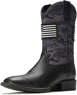 SUREWAY Men's Cowboy Boots, Square Toe Pull On Soft Toe Western Boot