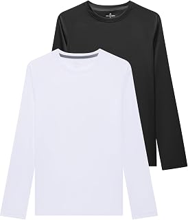 DEVOROPA Boys UPF 50+ Rash Guard Swim Shirt Long Sleeve Quick Dry Lightweight Kids Surf Swimsuit