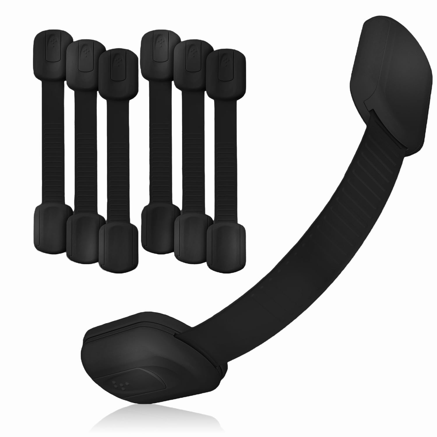 Baby Proof Me Child Safety Cabinet Latch, RV Fridge Lock, Black, 6-Count | Child
