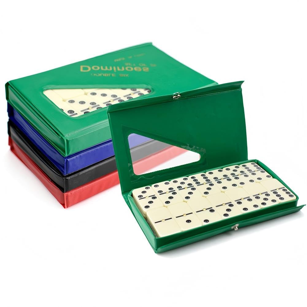 VMRUXAW Classic Double Dominoes Set, Games Double 6 Dominoes Set for Adults - Cl