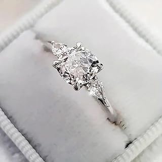 Women Cubic Zirconia Cushion Rings Wedding Jewelry