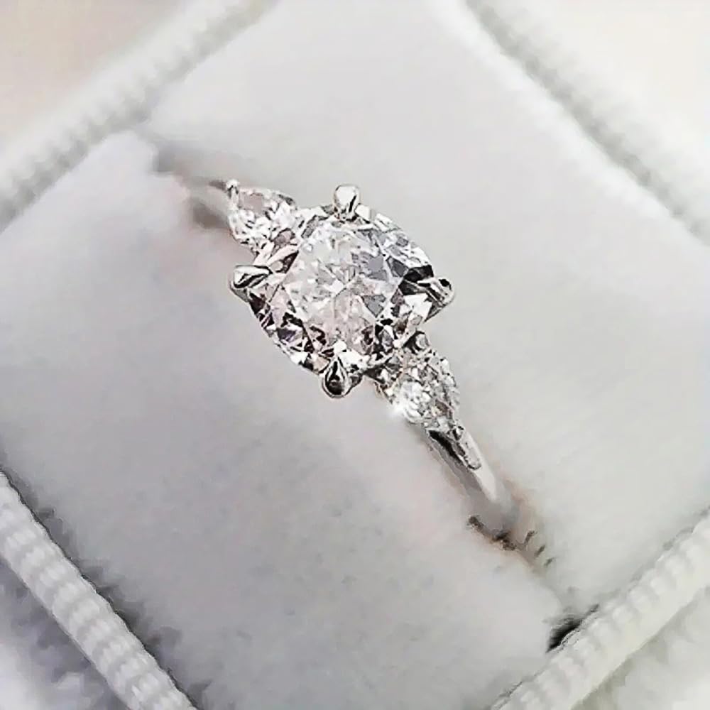 Women Cubic Zirconia Cushion Rings Wedding Jewelry