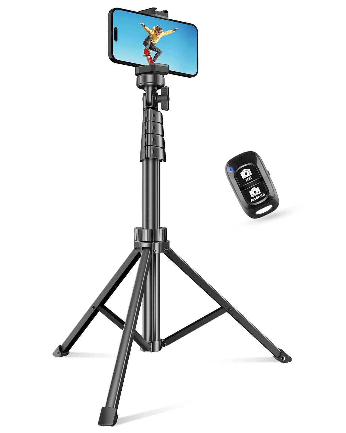 SENSYNE 62" Phone Tripod, Extendable Selfie Stick with Wireless Remote | Adjusta