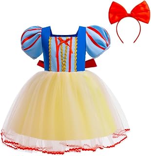 Lito Angels Princess Snow White Dress with Headband for Baby Girls, Party Costume, Fancy Dress, Size 18 Months-7 Years