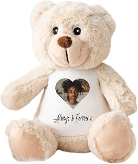 Crafted Memories Custom Photo Teddy Keepsake | Personalized Picture Bear for Birthdays & Special Occasions | Memorial Baby Loss Keepsake | Personalised Gifts for Girlfriend, Multi