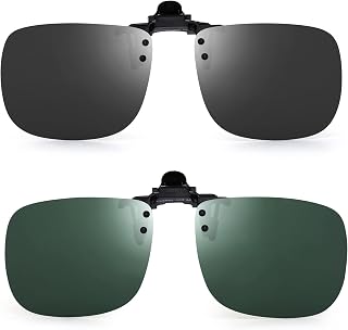 JM Polarized Sunglasses Clip Lens Flip Up Frameless for Optical Eyeglasses