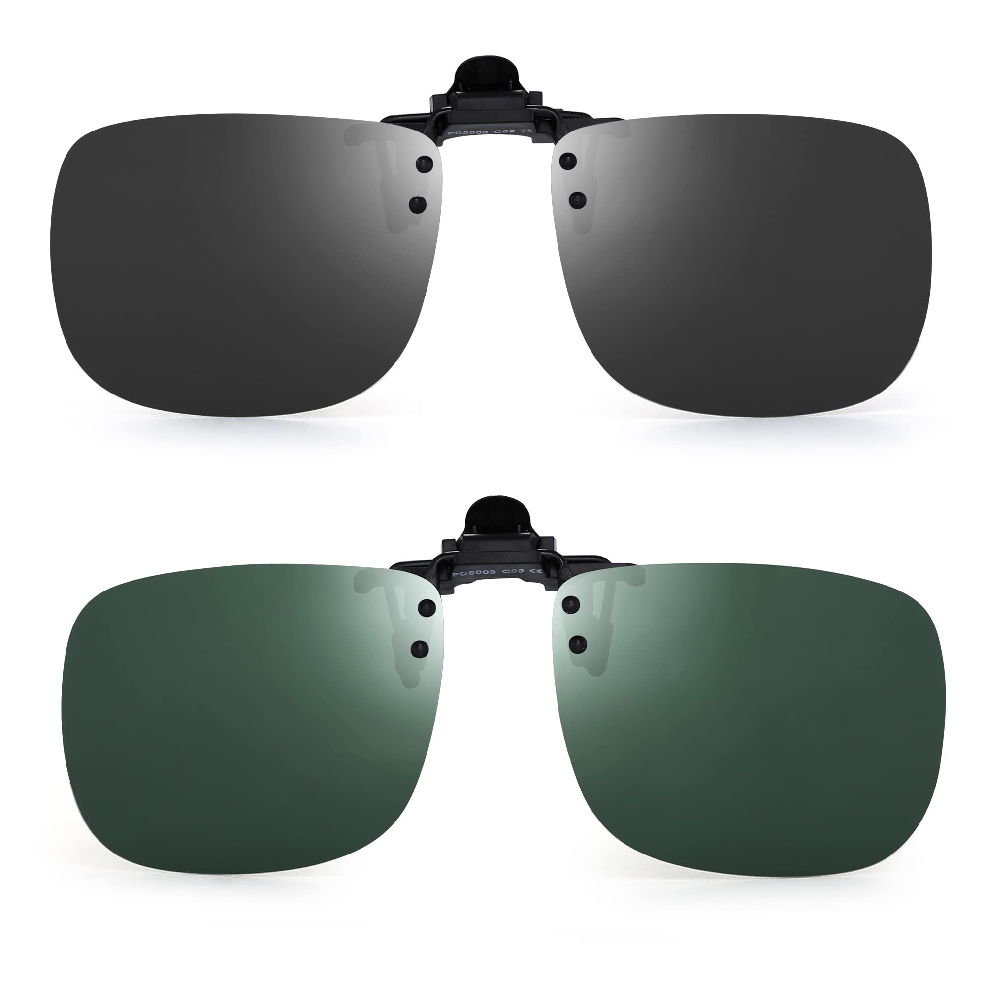 JM Polarized Sunglasses Clip Lens Flip Up Frameless for Optical Eyeglasses