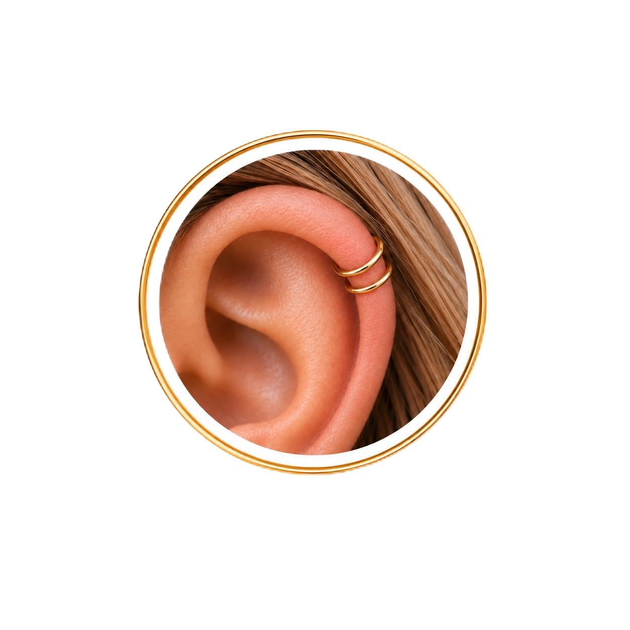 Gold Ear Cuff for Women – Thin Minimalist Non Piercing Helix Cuff – Small Adjust