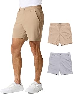 Mens Shorts Stretch Chino Golf Casual Dress Flat Front 7 & 9 Inch