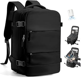 SZLX Vacuum Backpack Travel Bag with Pump,New Ryanair Cabin Size Bag Backpack Wizz air, Ryanair Cabin Bags Underseat Carry-ons Travel Backpack Cabin Size Women Men Fit 14 Inch Laptop